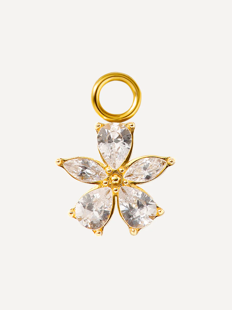 10x10,5mm Floral Spark Ohrring-Charm