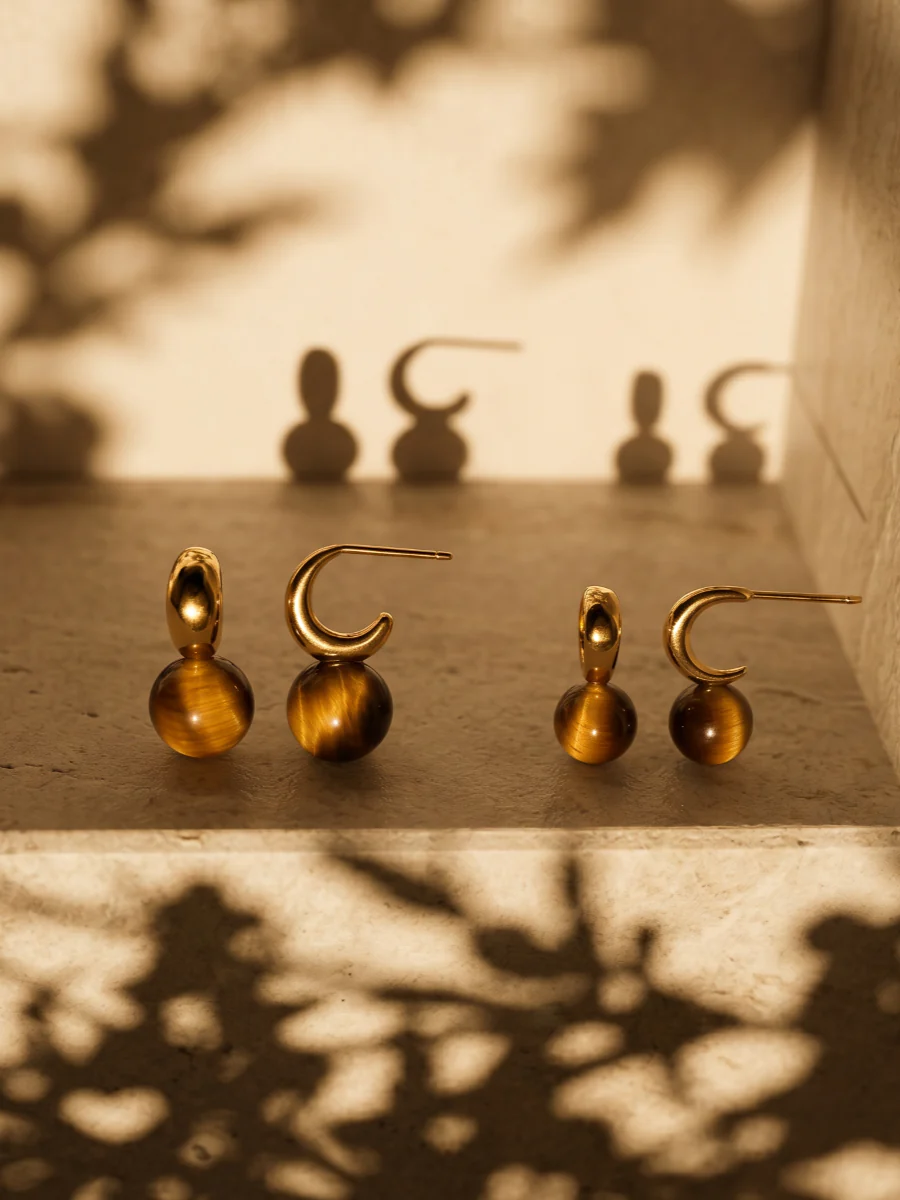 Chic Tiger's Eye Small Ohrringe - Image 4