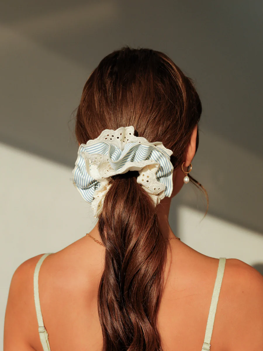 Floral Blue Scrunchie - Image 6