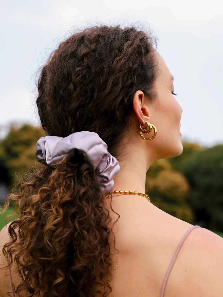 Fluffy Touch Pure Silk Scrunchie Champagne - Image 5