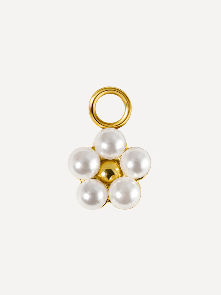 8,6x8,4mm Pearl Blossom Ohrring-Charm