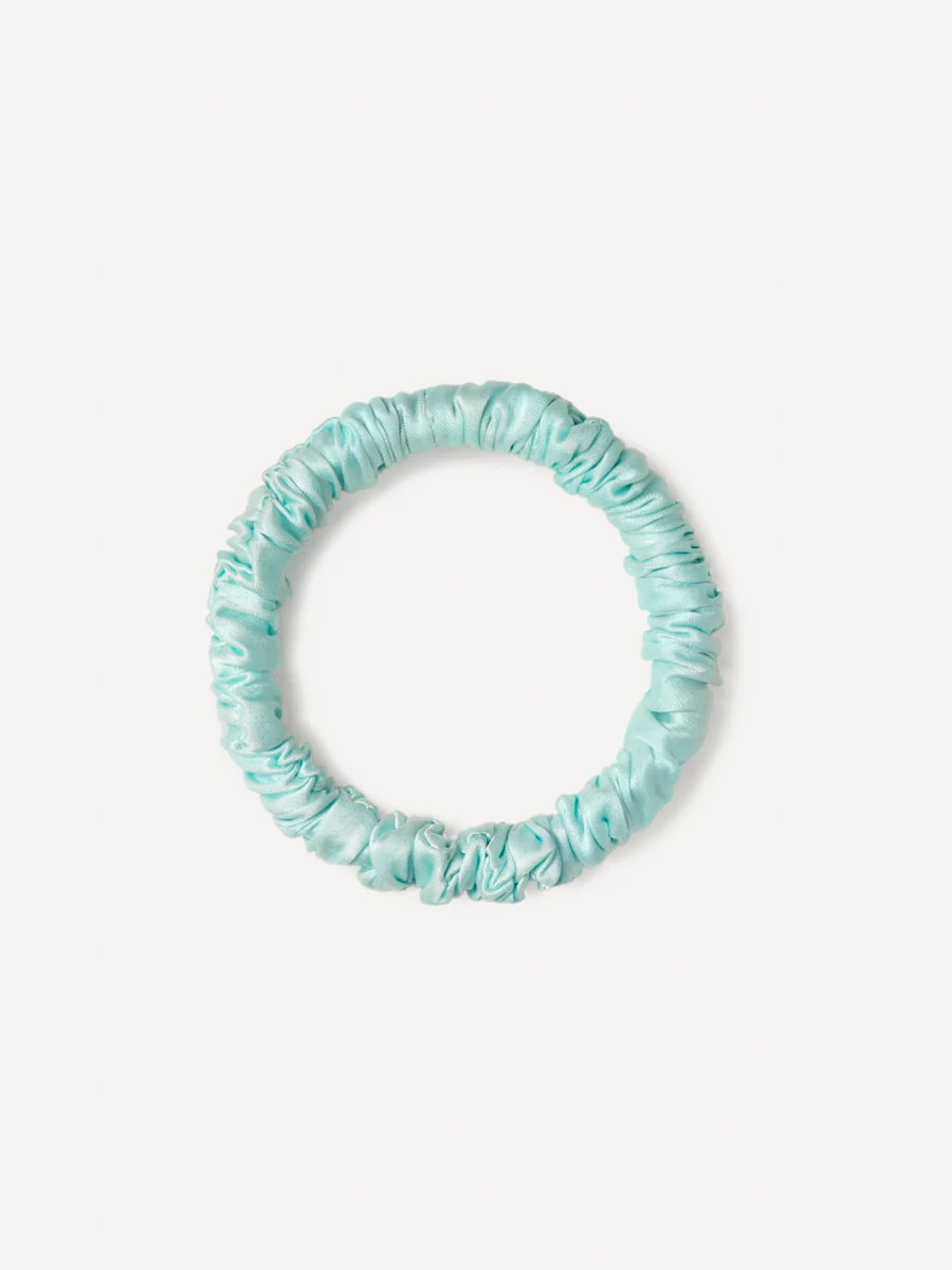 Serene Pure Silk Scrunchie Light Blue