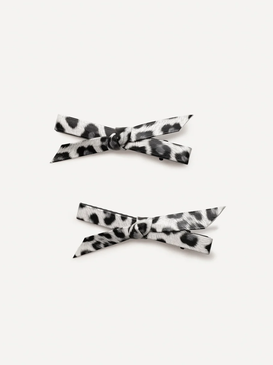 Trendy Charm White Leopard Set Hairpin