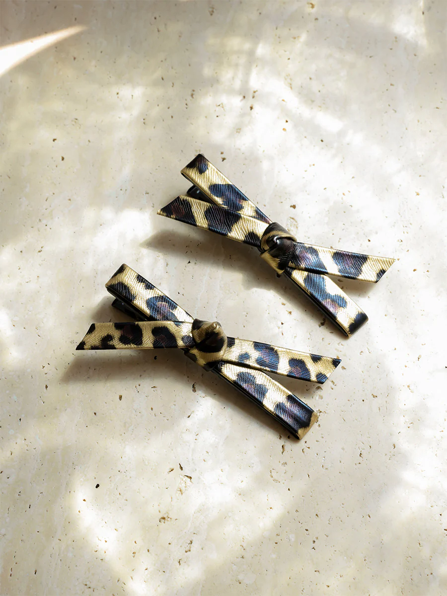 Trendy Charm Yellow Leopard Set Hairpin